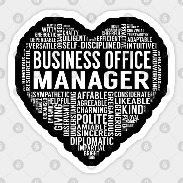 Business Office Manager Heart Sticker by LotusTee